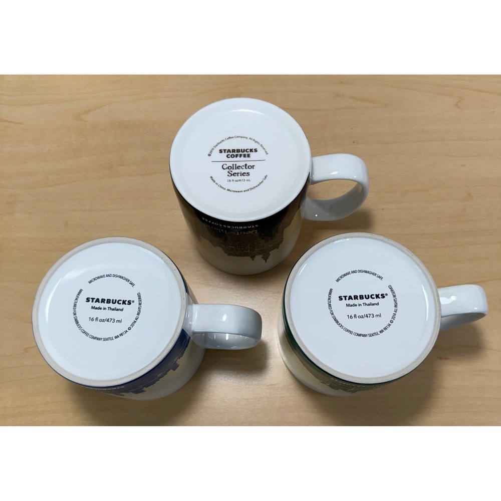 Starbucks Coffee Mugs 16oz Multi Global Icon London Germany Frankfurt Set - Picture 3 of 5